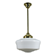 Single Rod Pendant Brass With Moulins Opal Gloss Glass - 3000273