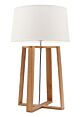 Samson Large Lamp Timber With Linen Shade - WT23LR01WH