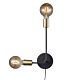 Josefine 2 Light Wall Light Matt Black / Brass - 48941003