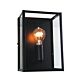 Eaton 1 Light Clear Glass Industrial Wall Light Black - SL64906BK