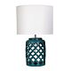 Casbah Teal Table Lamp Beige Flax Shade - OL97978TE