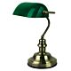 Bankers Antique Brass Table Lamp Dark Green Glass - OL99441AB