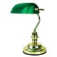 Bankers Brass Table Lamp Dark Green Glass - OL99441BP