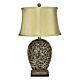 Donati Filigree Antique Silver Table Lamp Aged Gold Shade - OL97973AS