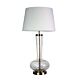 Pavia Hamptons-style Clear Glass Table Lamp White Shade - OL98840