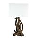 Sedona Twisted Aged Timber Table Lamp White Shade - OL98836