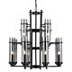 Burgess 12 Light Chandelier Large Black - BURGESS PE84-BK