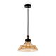 Hertel 1 Light Pendant Large Black / Amber - Hertel PE30-BKAM