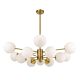 Marsten 12 Light Pendant Antique Gold / Opal Matt - MARSTEN PE12-AGOM