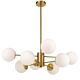 Marsten 8 Light Pendant Antique Gold / Opal Matt - MARSTEN PE8-AGOM