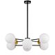 Marsten 8 Light Pendant Black / Opal Matt - MARSTEN PE8-BKOM