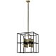 Nelson 8 Light Pendant Black & Antique Brass - NELSON PE8-BKAB