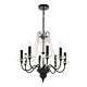 Rhine 8 Light Chandelier Black - RHINE PE08-BK