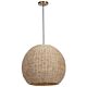 Seagrass Dome 1 Light Pendant Antique Brass - 21536