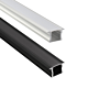 ALU PROFILE, WITH PMMA OPAL MATTE DIFF 3M/PC BLK VB-ALP003-R-3M-BLK