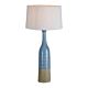 Potters Large Tall Thin Glazed Ceramic Table Lamp bLUE / Brown - KITZAF11183
