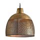 Riva Perforated Iron Dome Pendant Large Antique Brass - ZAF10258