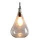 Lustre Teardrop 1 Light Stone Effect Glass Pendant Clear - ZAF10343