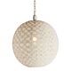 Callisto 1 Light Perforated Round Pendant White - ZAF11094