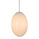 Costolette 1 Light Ribbed Glass Pod Pendant Medium Opal White - ZAF11207