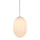 Costolette 1 Light Ribbed Glass Pod Pendant Small Opal White - ZAF11208