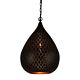 Taipan Perforated Tierdrop Pendant Black - ZAF11240