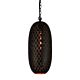 Anaconda Perforated Tall Oblong Pendant Black - ZAF11249