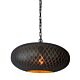 Viper Perforated Ellipse Pendant Black - ZAF11252