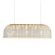 Esch 3 Light Woven Iron Strips Pendant Extra Long White - ZAF12092